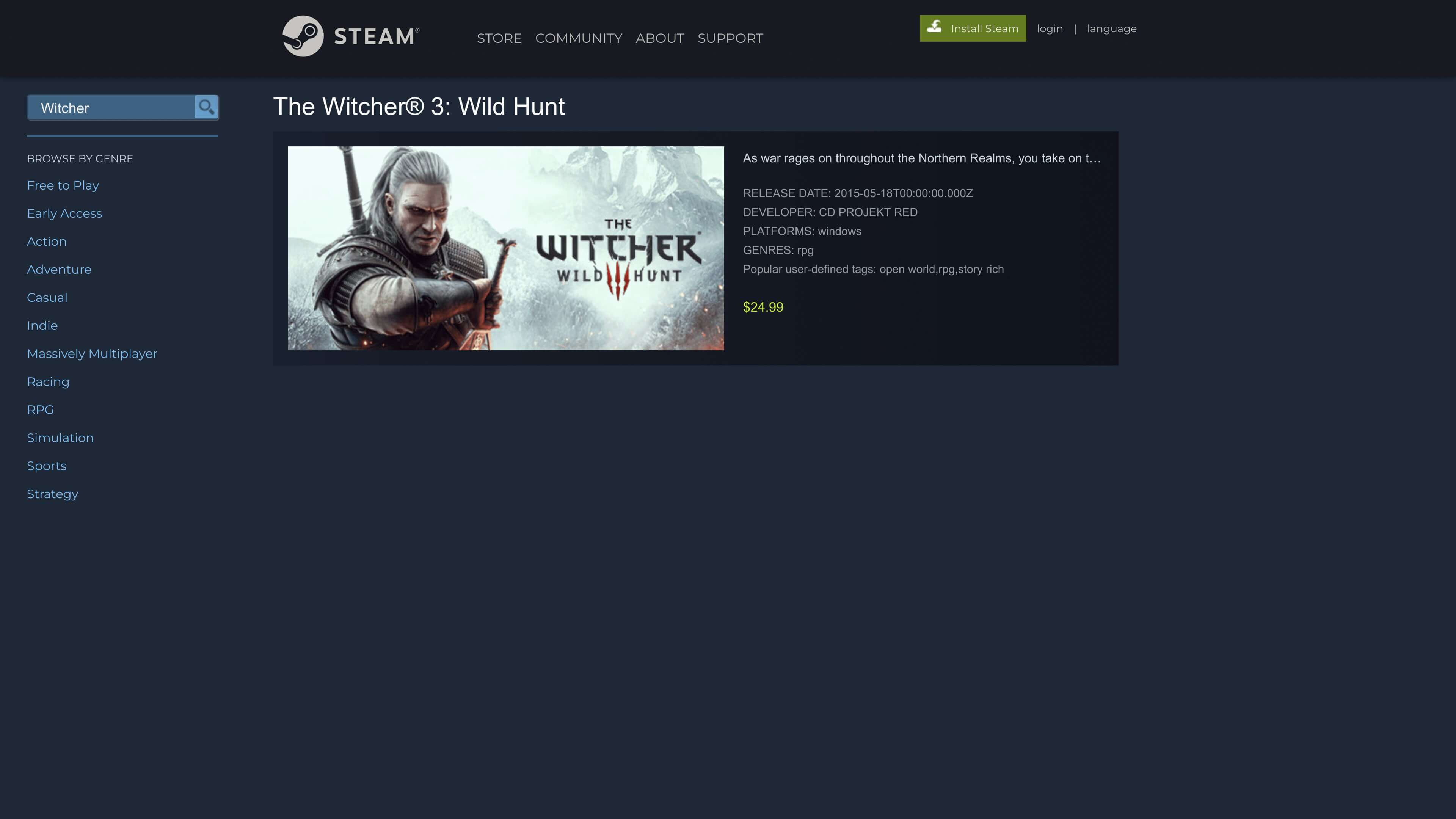 Steam Game Shop